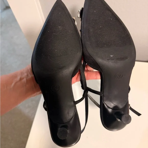 A New Day Black Heels with Crystal Embellishments - Picture 3 of 4